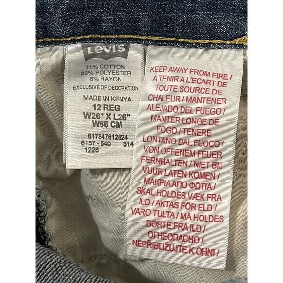 Levi's Jeans Slim 511 Youth Boy 12 Reg 26 X 26 Blue Denim - Picture 8 of 8